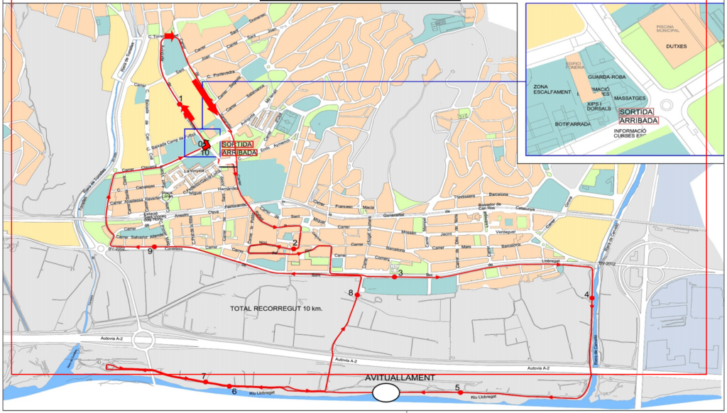 Mapa del recorregut de la Cursa La Vicentina 2026